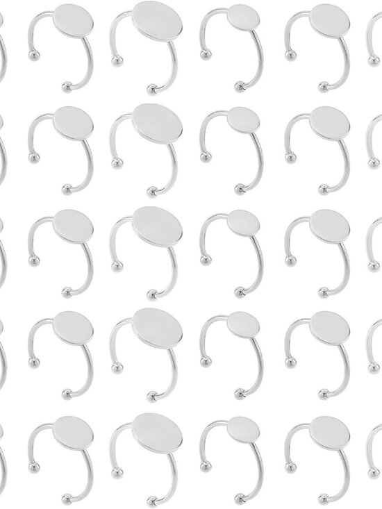 Other - 30 Pcs Blank Rings - Stainless Steel Adjustable Pad Ring Base, Flat Blank Ring B